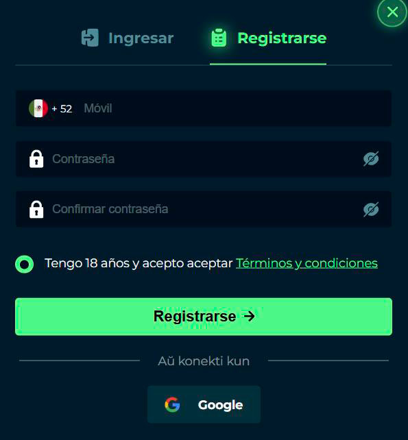 Registro en el casino Rajajoy